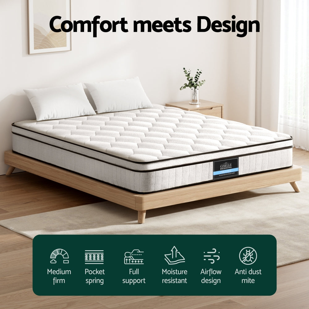 22cm King Mattress by Giselle – Medium Firm Support & Quality