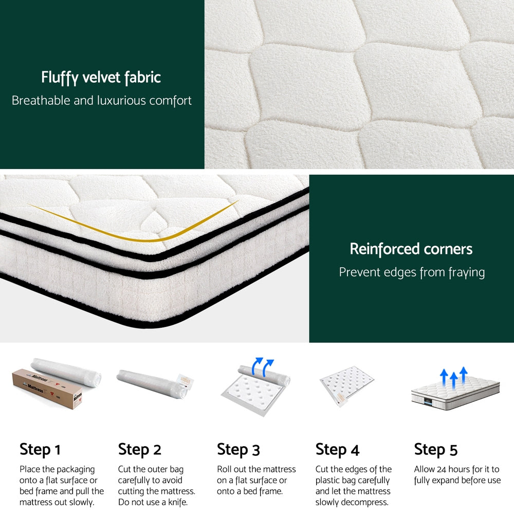 22cm Giselle Bedding Mattress – King Single Size for Comfortable Sleep