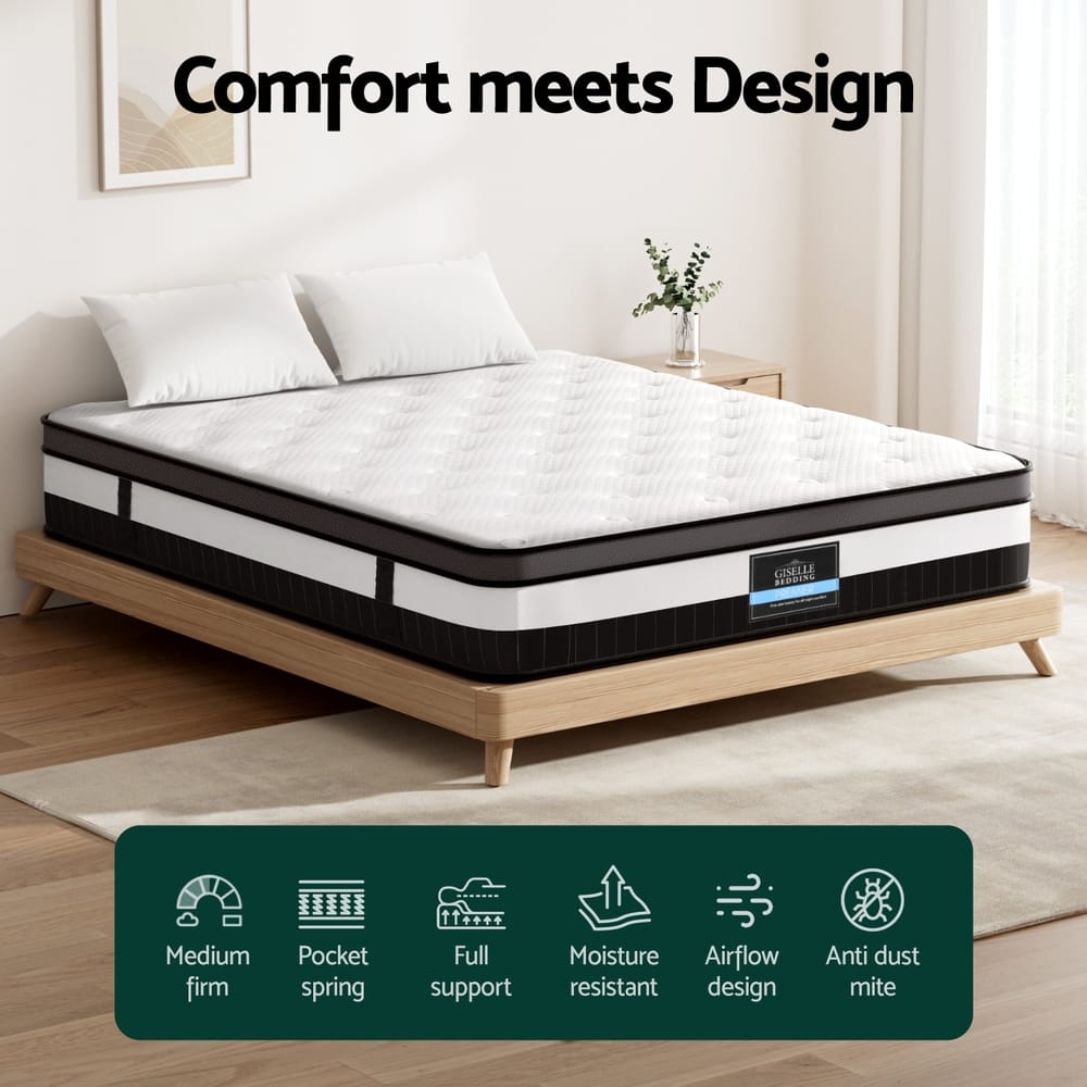 White mattress 153x203cm, in room setting