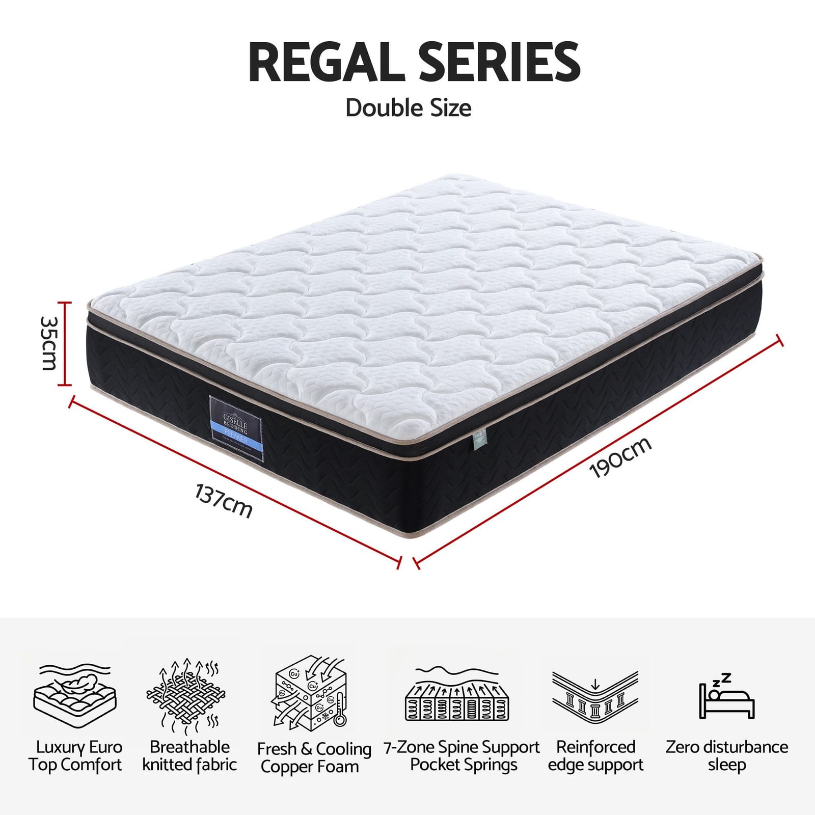 35cm Double Mattress Firm Copper Memory Foam | Simpledeals
