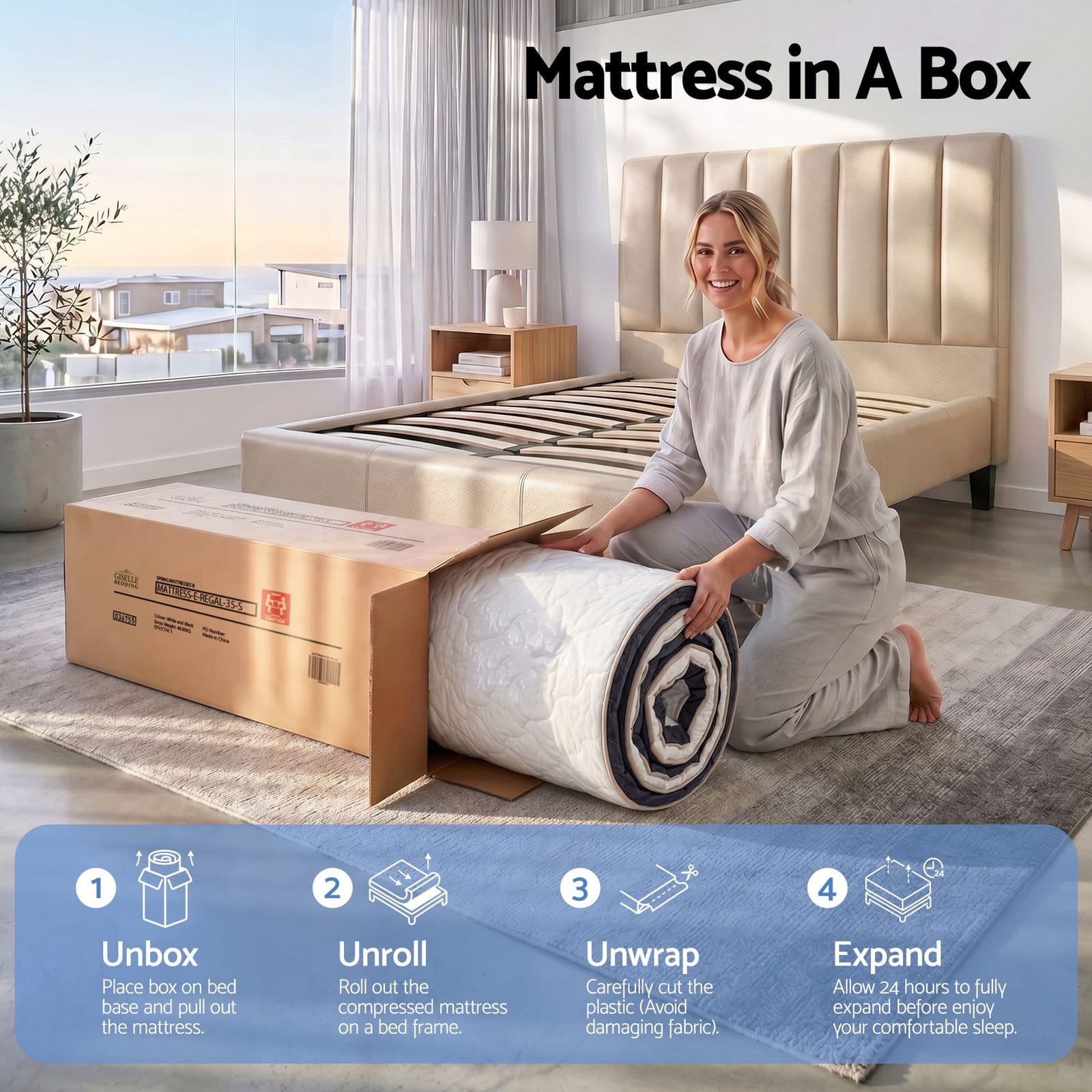 King Single Mattress 35cm Firm Pocket Spring | Simpledeals