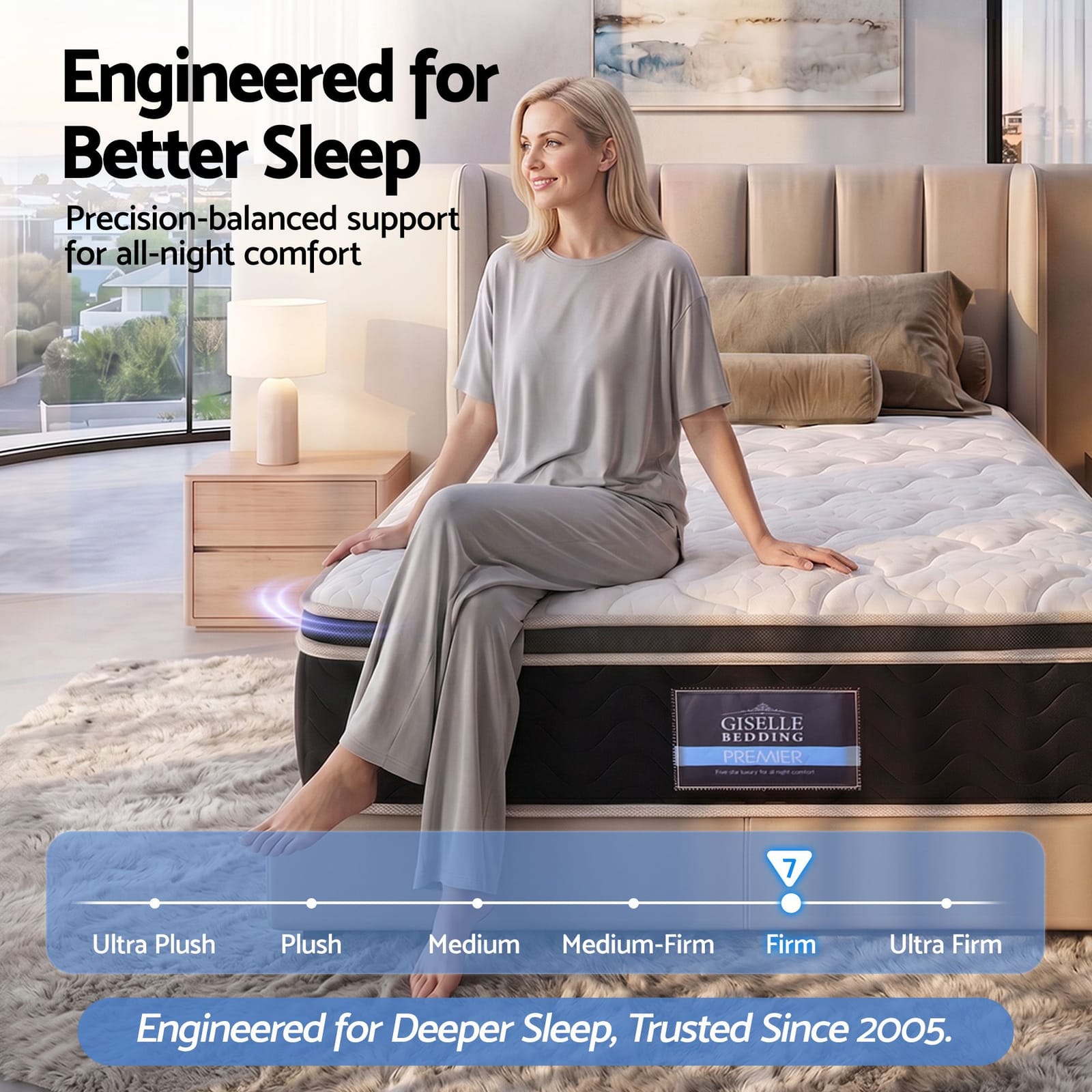 King Single Mattress 35cm Firm Pocket Spring | Simpledeals