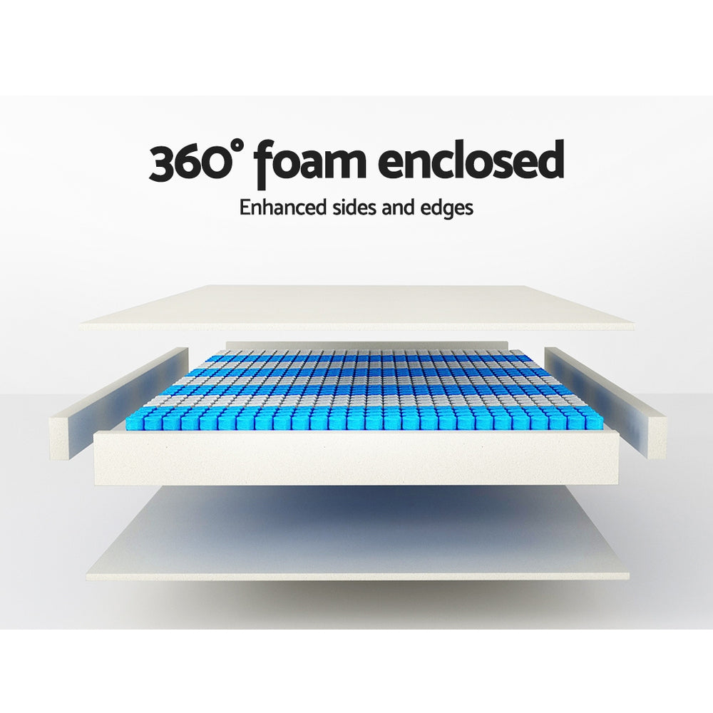 King Mattress 35cm Bamboo Cover Plush Support Pocket Spring Bed