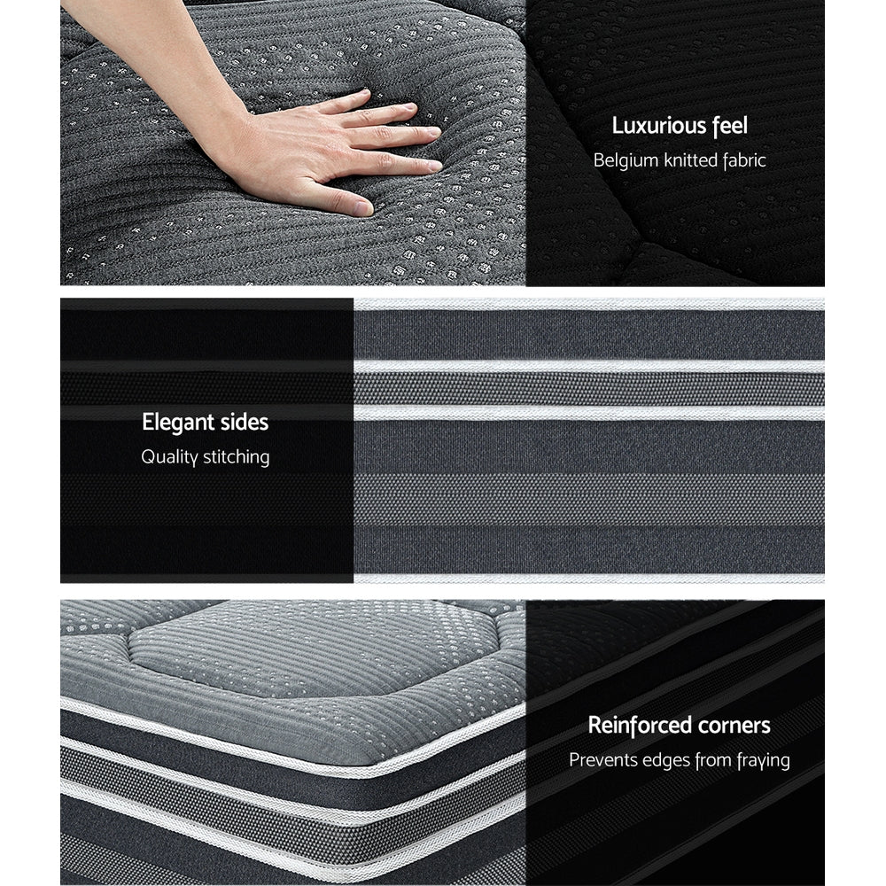 King Mattress 35cm Bamboo Cover Plush Support Pocket Spring Bed