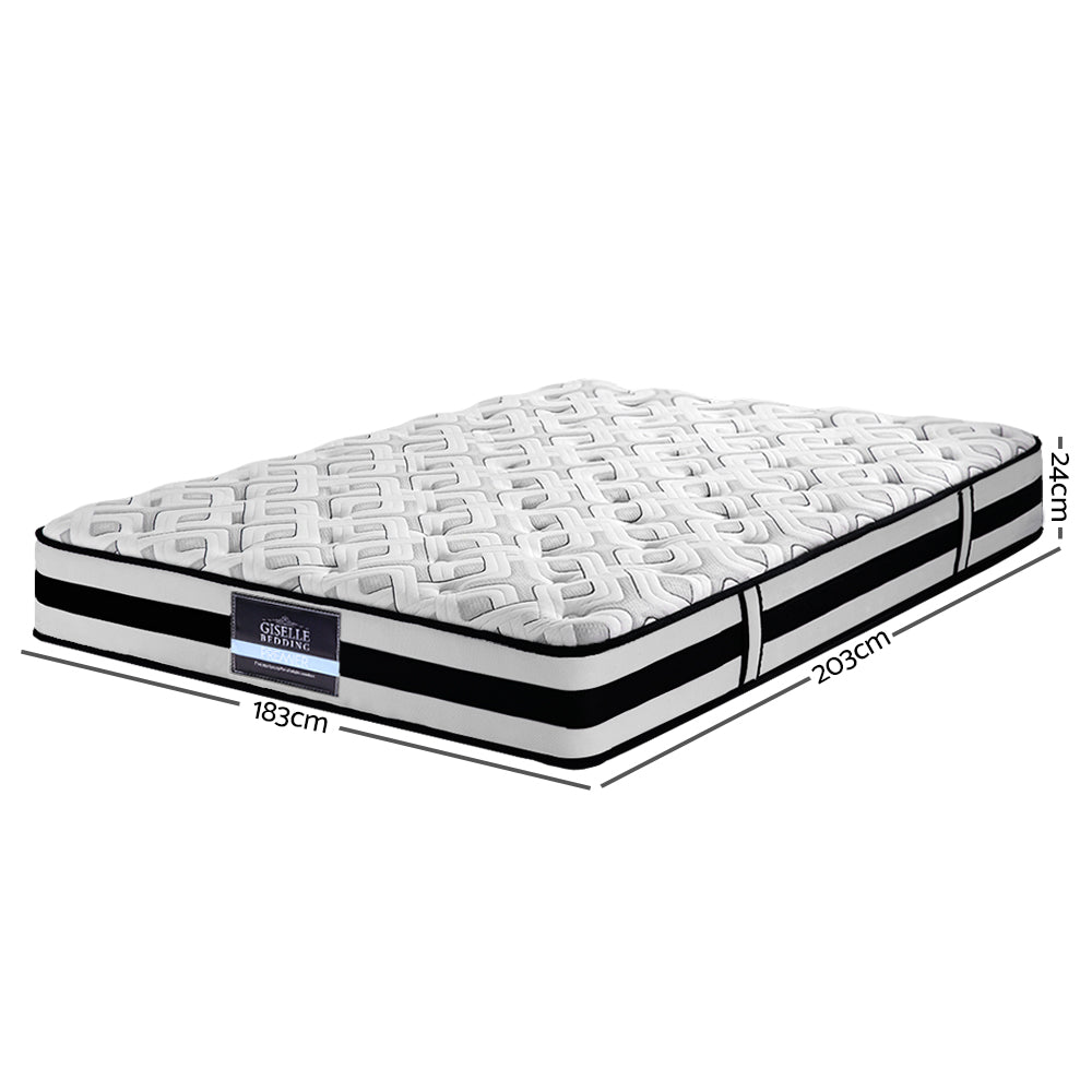 King Tight Top Mattress 24cm Thick, Ultra Firm 9.0 Pocket Springs & Extra Thick Coils