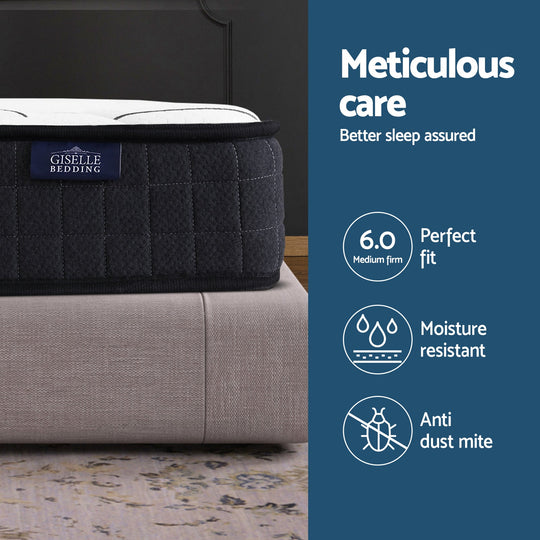 16cm Mattress Medium Firm King Single - Giselle Bedding Size Bed