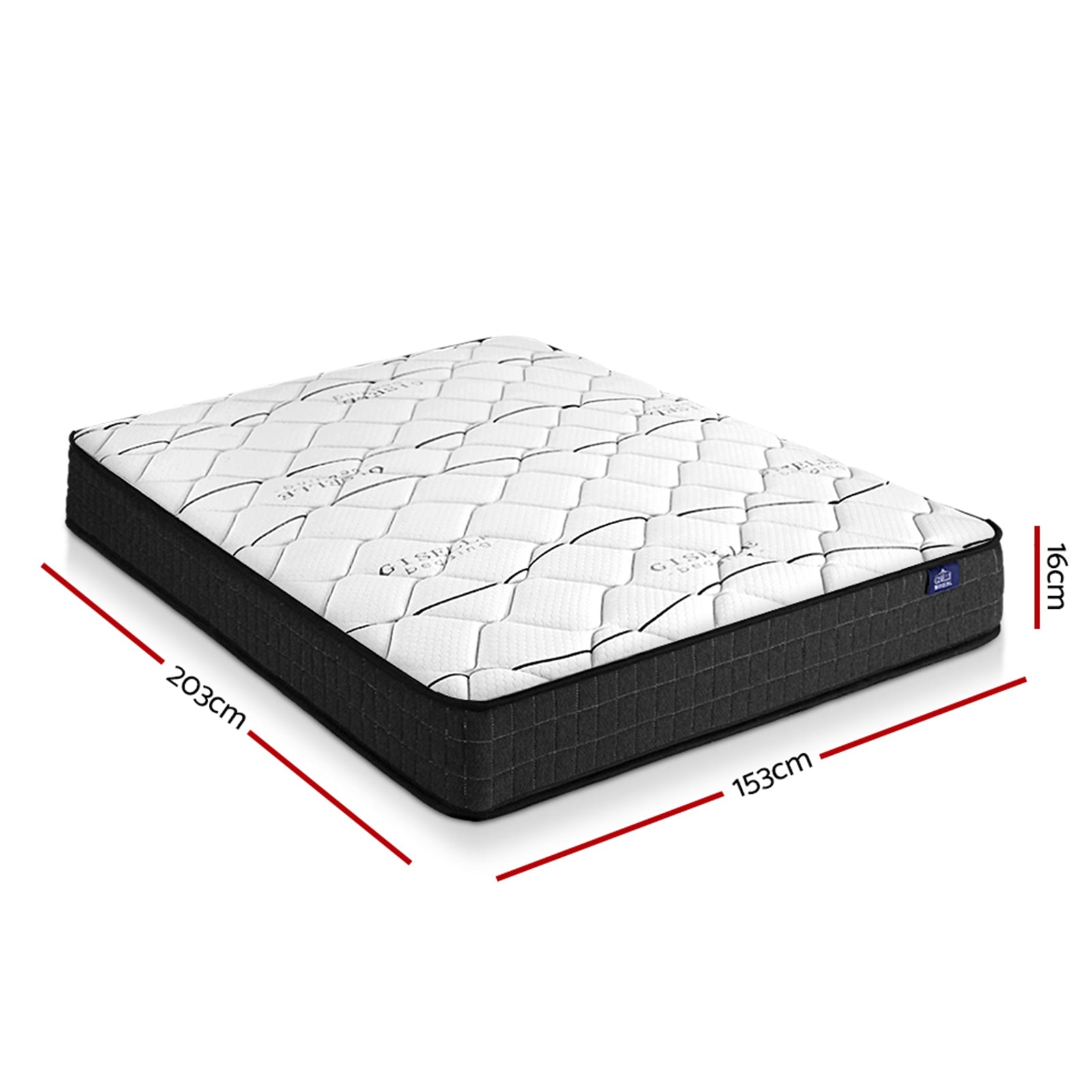 Queen Size Mattress Bed Medium Firm Foam Bonnell Spring 6cm