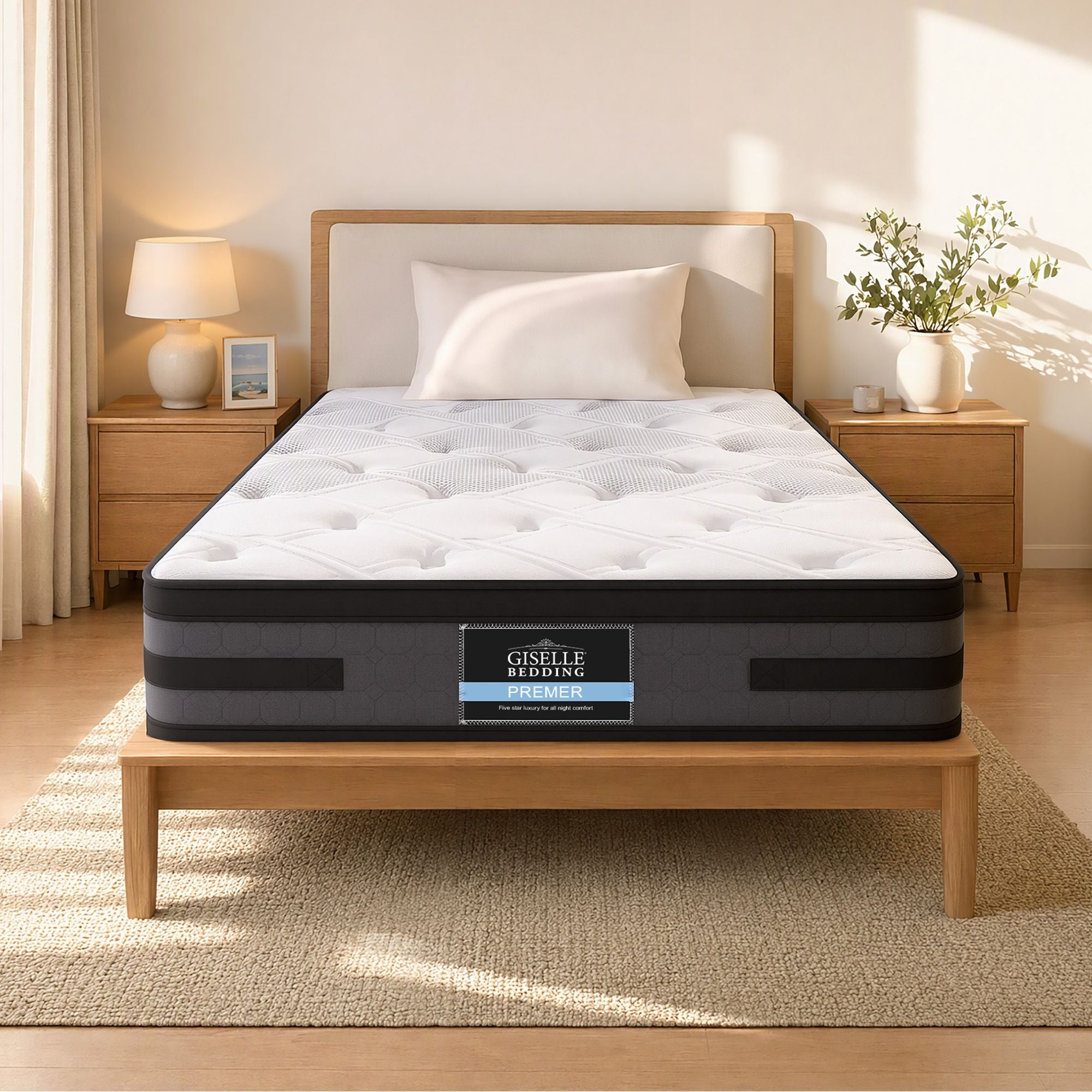 Giselle Bedding 7-Zone King Single Mattress 36cm Double Firmness Cooling Gel Memory Foam with Pocket Spring