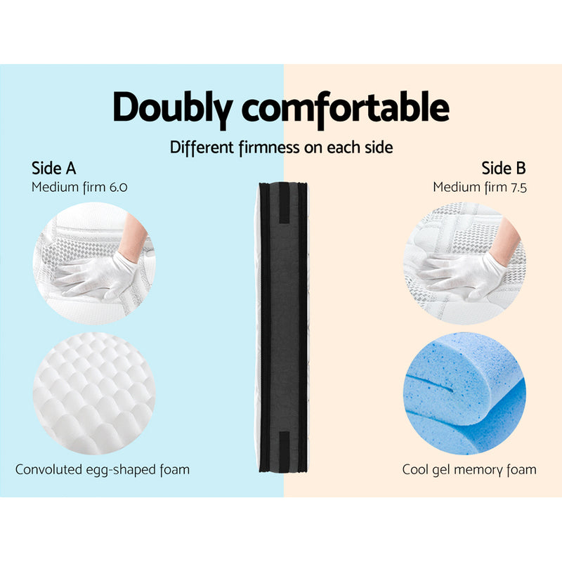 King Single Mattress - 36cm Mattress Cool Gel Memory Foam King Single