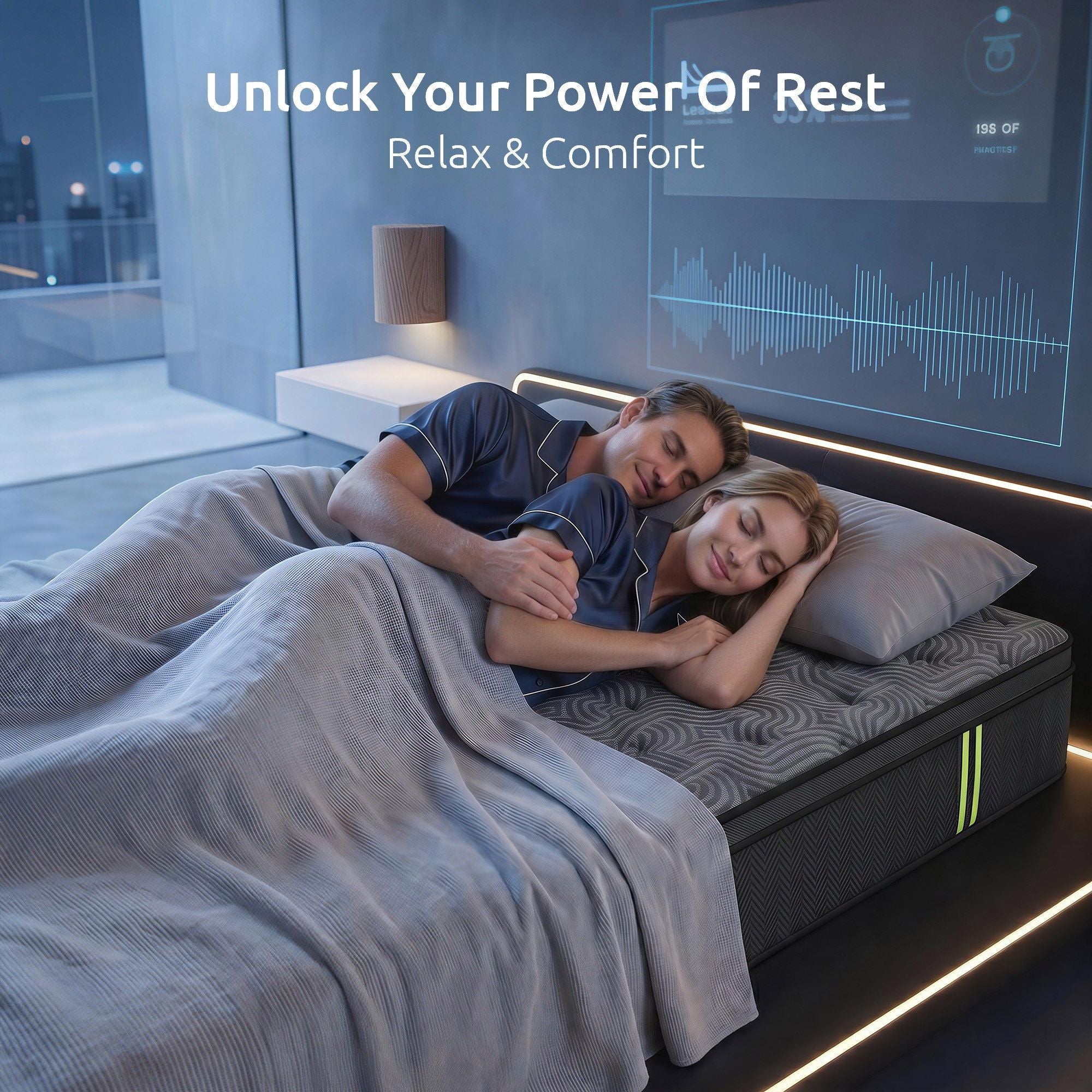 Double Mattress 34cm Pocket Spring Gel Memory Foam | Simpled