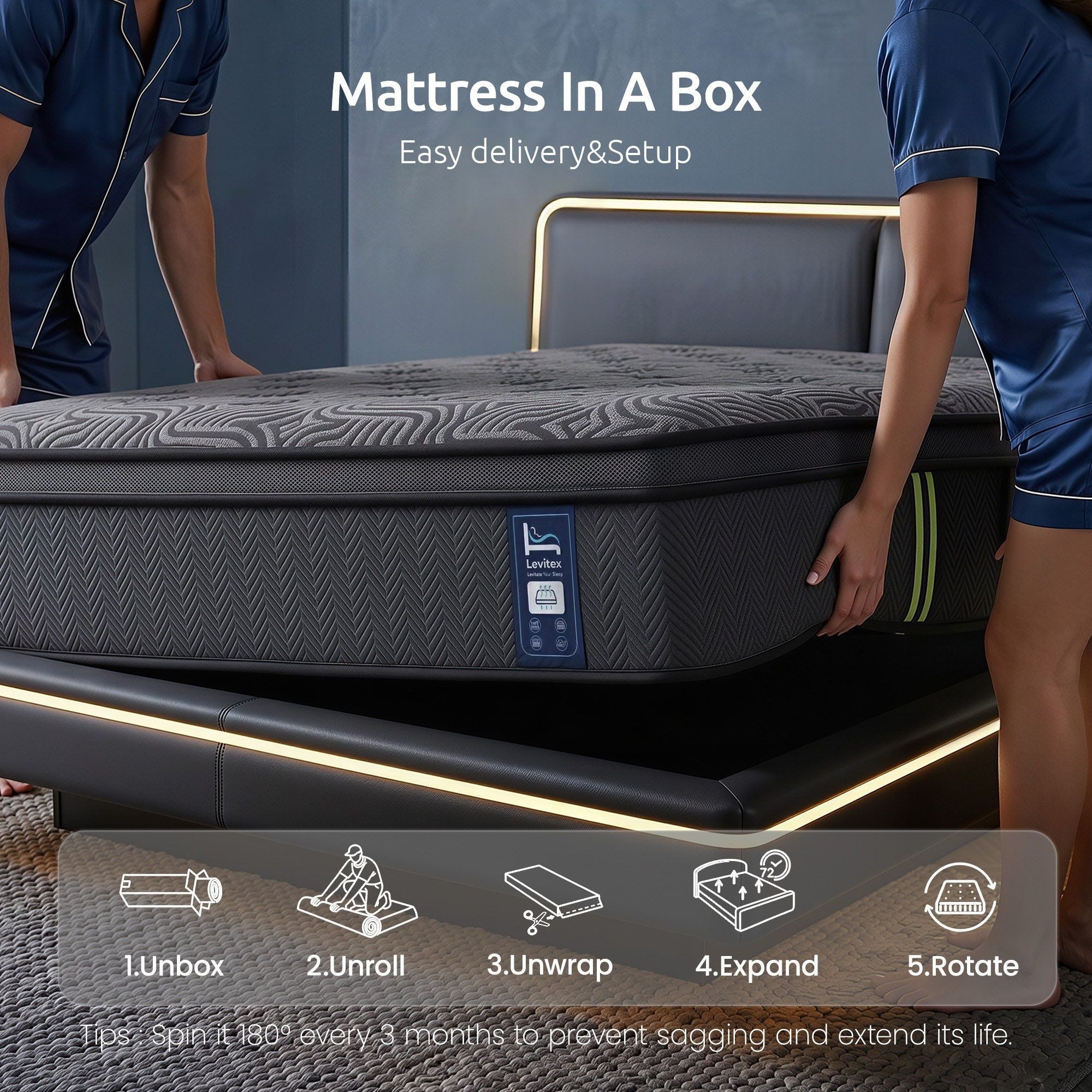 King Mattress 34cm Hybrid Pocket Spring | Simpledeals