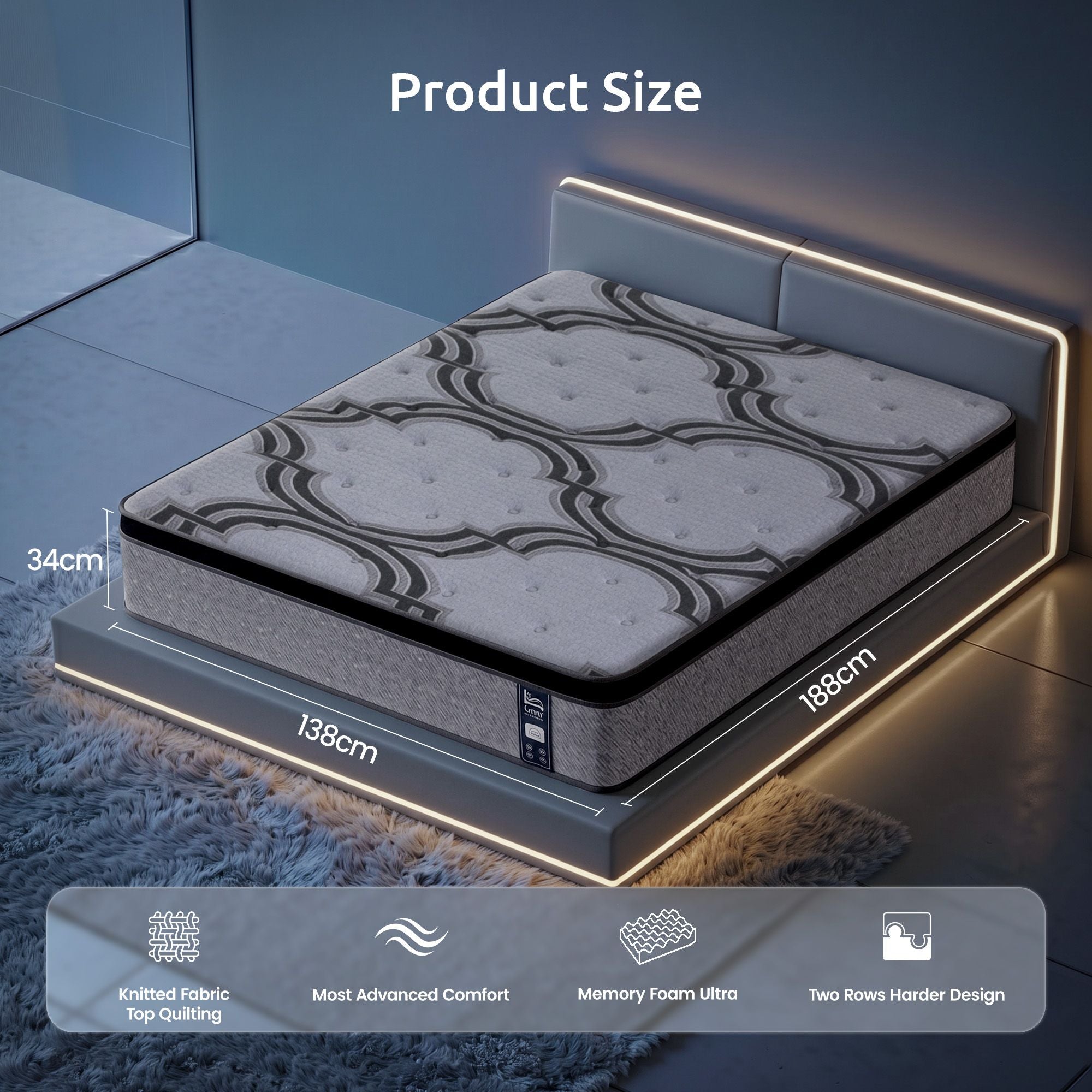 Double Mattress Pocket Spring Latex Memory Foam | Simpledeal