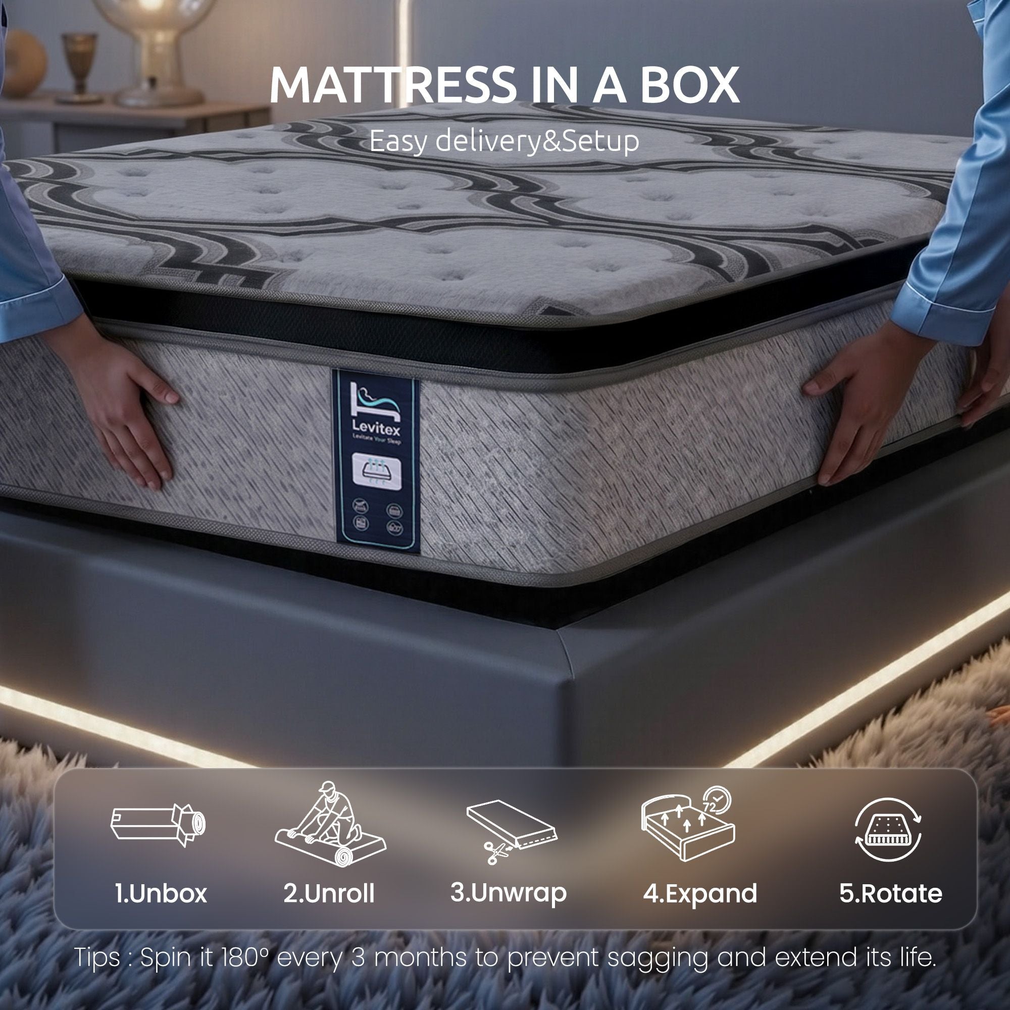 Double Mattress Pocket Spring Latex Memory Foam | Simpledeal