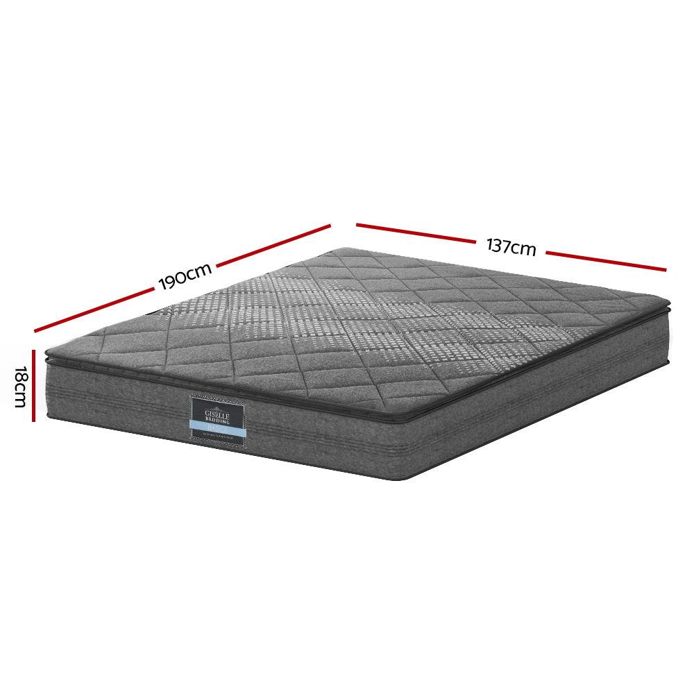 Double Mattress Pillow Top 18cm Medium Firm Spring Foam Hypoallergenic