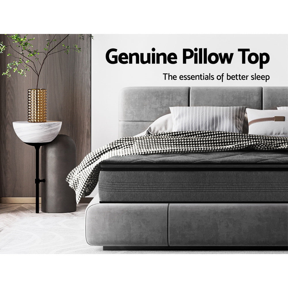 Double Mattress Pillow Top 18cm Medium Firm Spring Foam Hypoallergenic