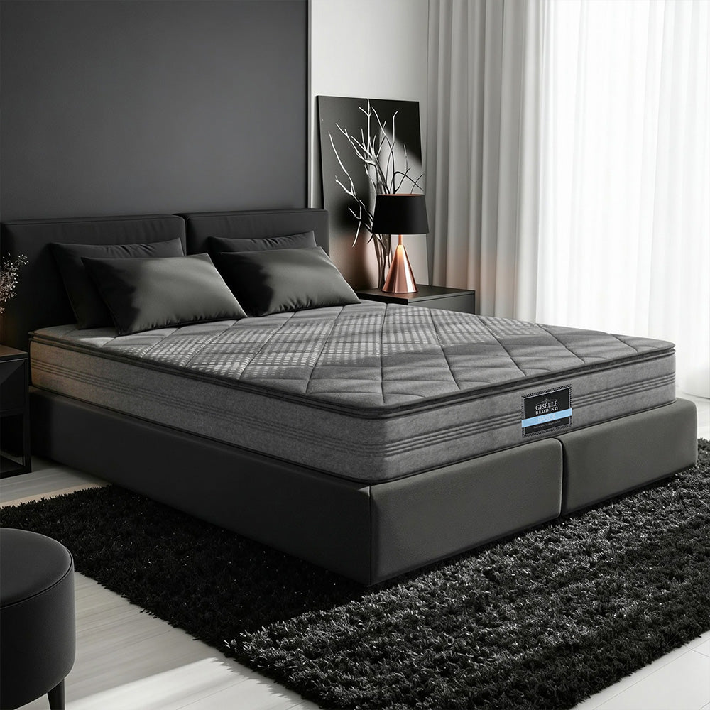 Queen Mattress 18CM Pillow Top Pocket Spring Medium Soft Comfort Bed