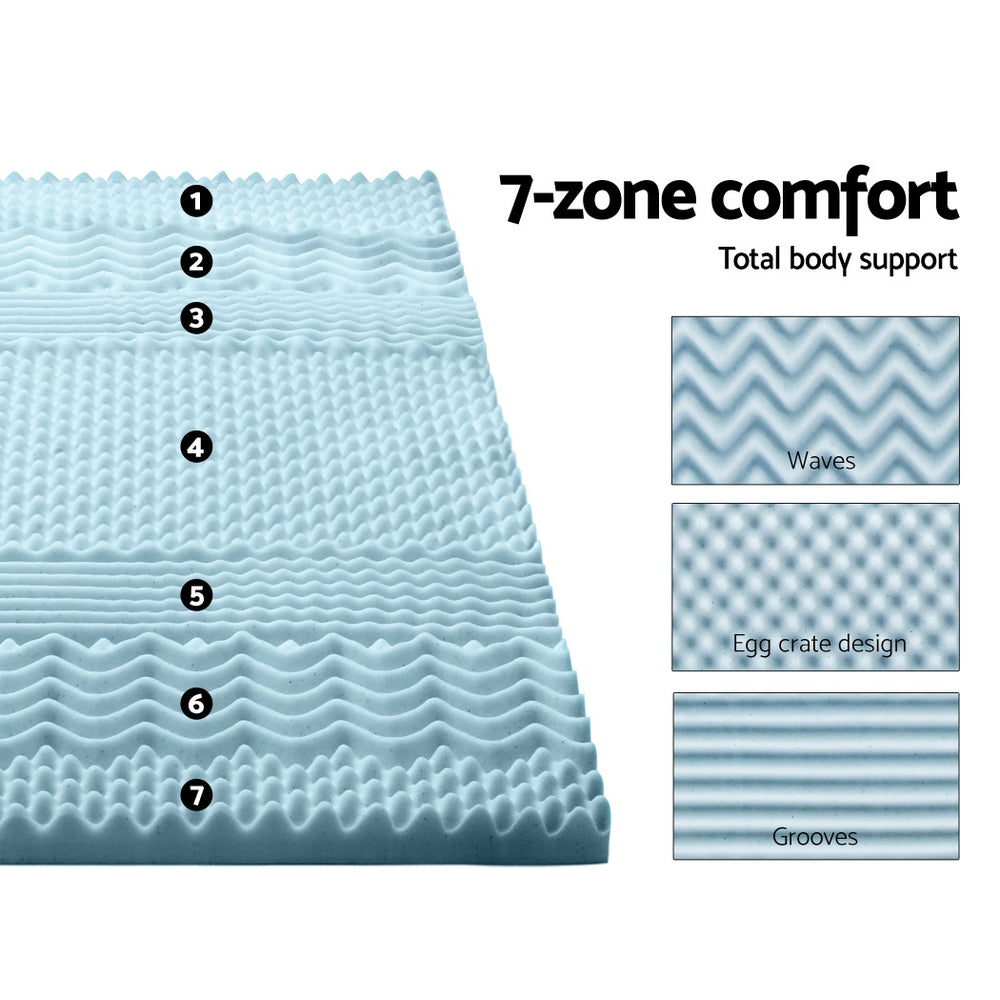 Memory Foam Mattress Topper 7-Zone 5Cm King