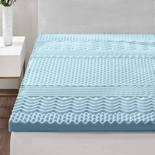 Queen 5Cm Memory Foam Mattress Topper 7-Zone - Giselle Bedding Cool Gel