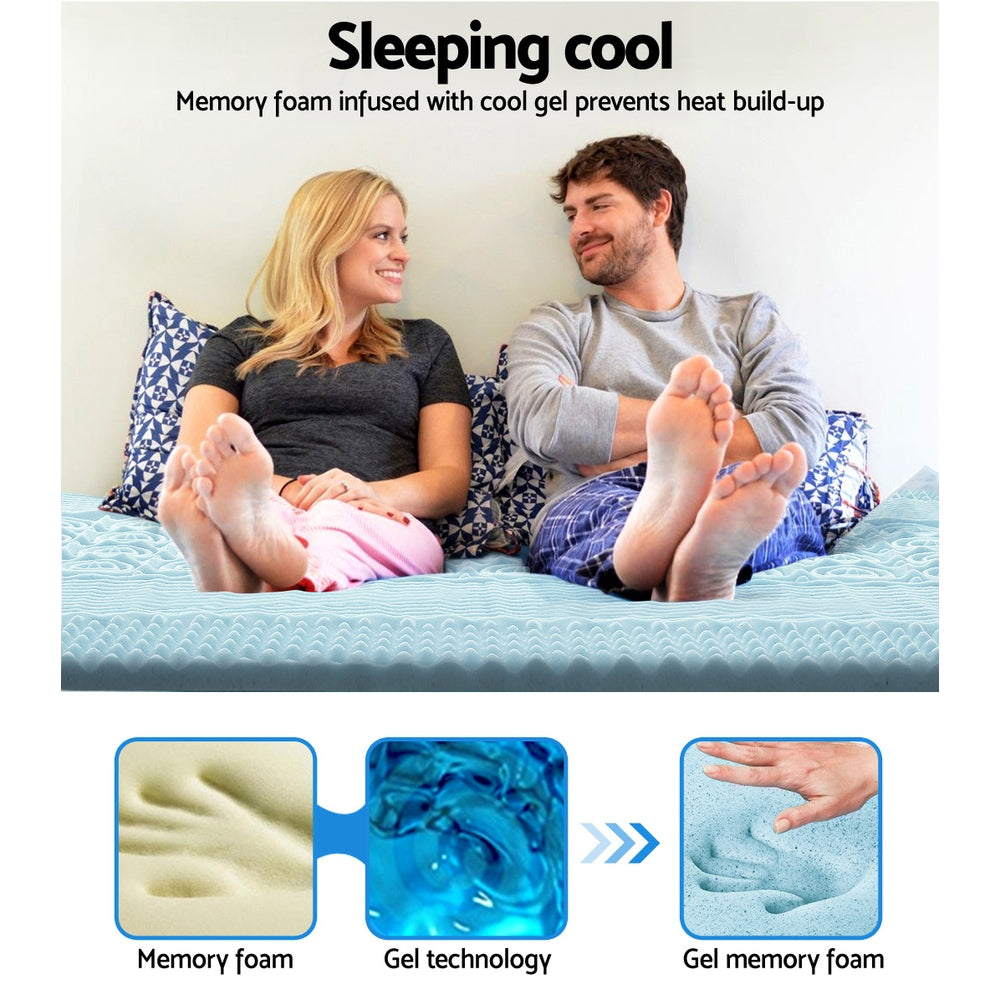 Memory Foam Mattress Topper 7-Zone 8cm King Size Comfortable Support