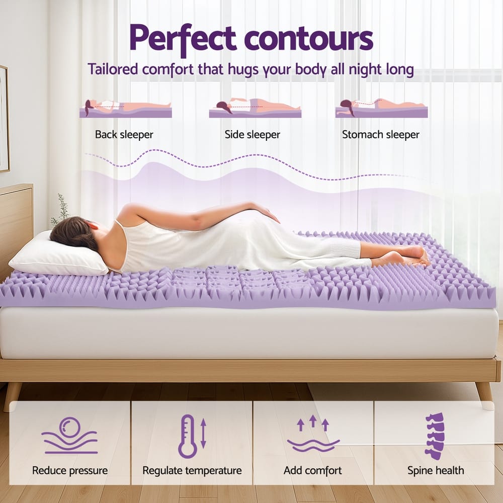 Memory Foam Mattress Topper Lavender 203x153cm