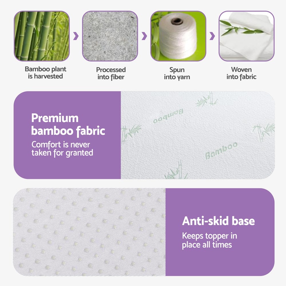 Memory Foam Mattress Topper Lavender 203x153cm