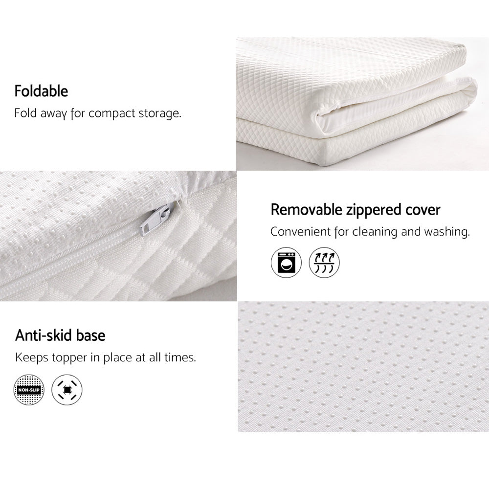 King 8cm Memory Foam Mattress Topper High-Density Viscos Elastic, Breathable Support