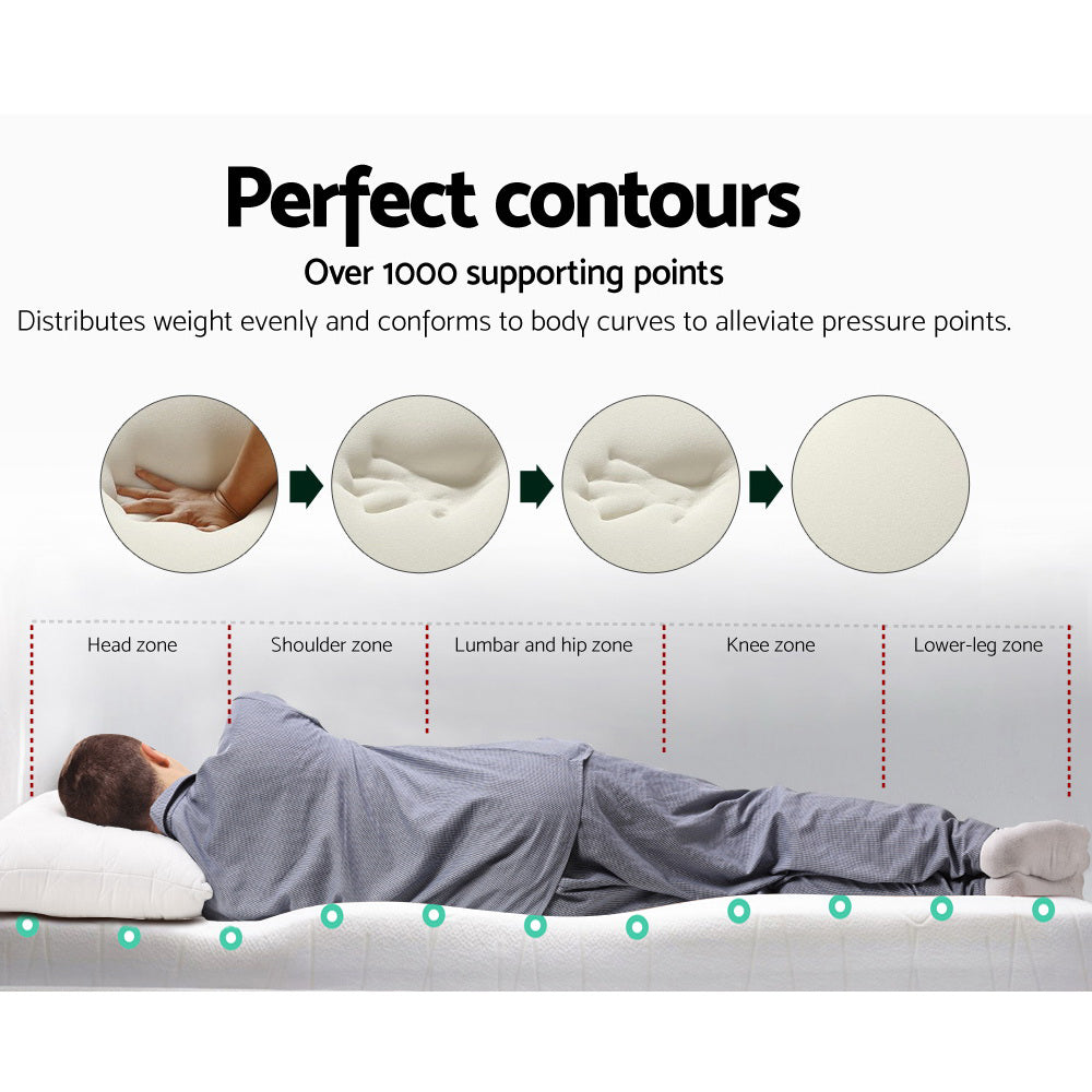 Queen 8cm Memory Foam Mattress Topper High-Density Visco Elastic, Breathable Support