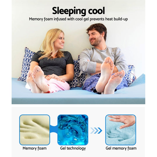 Memory Foam Mattress Topper Cool Gel 10Cm Queen