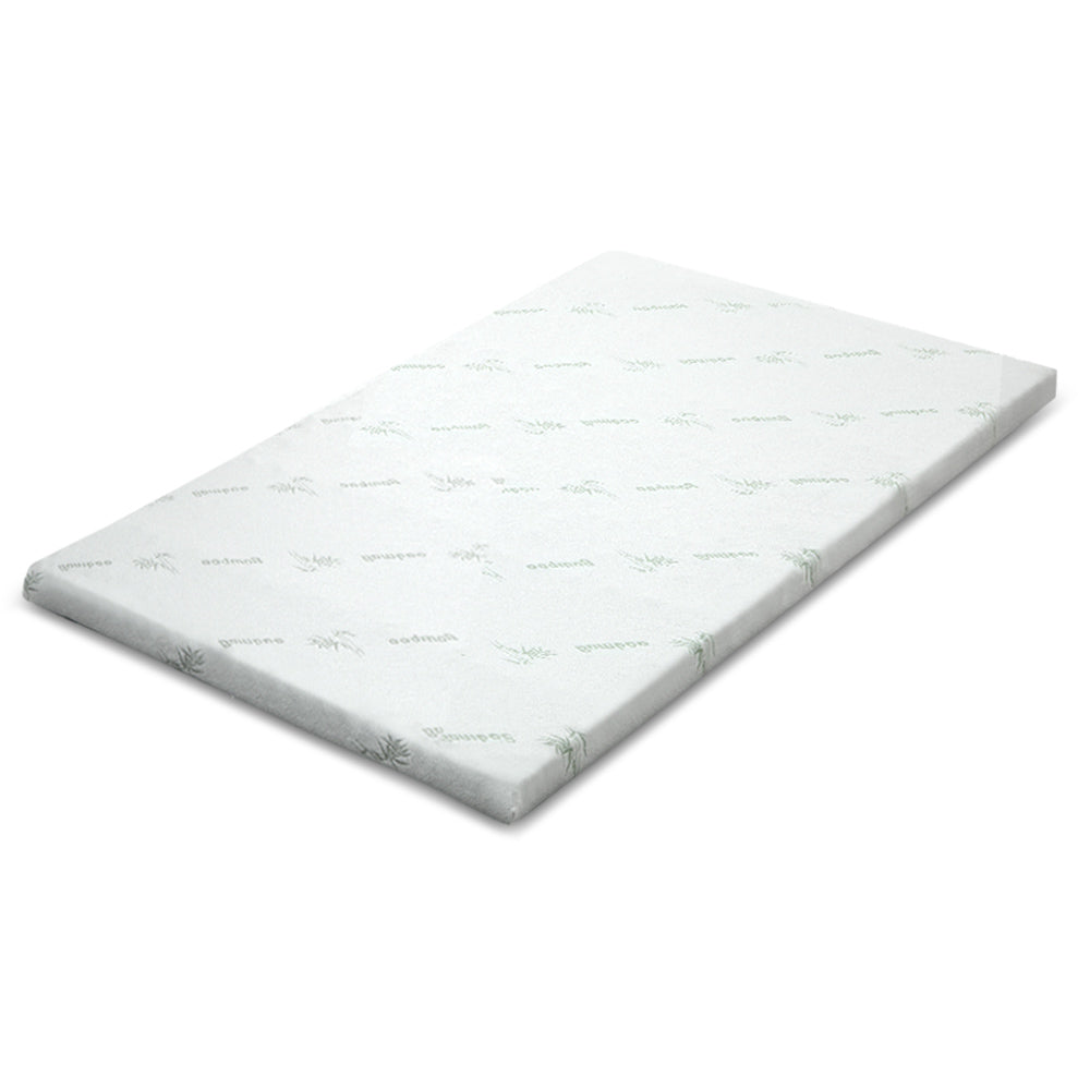 Simple Deals Bedding cool Memory Foam Mattress Topper w/Bamboo Cover 5cm - Queen