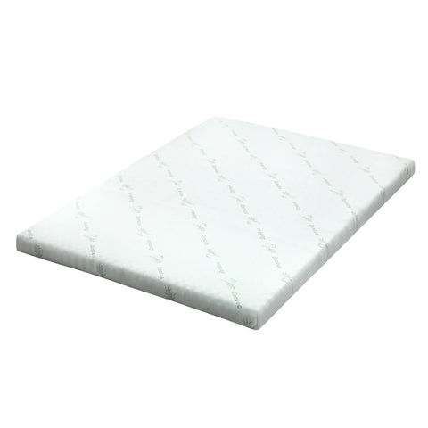 Simple Deals Bedding cool Memory Foam Mattress Topper w/Bamboo Cover 8cm - Queen