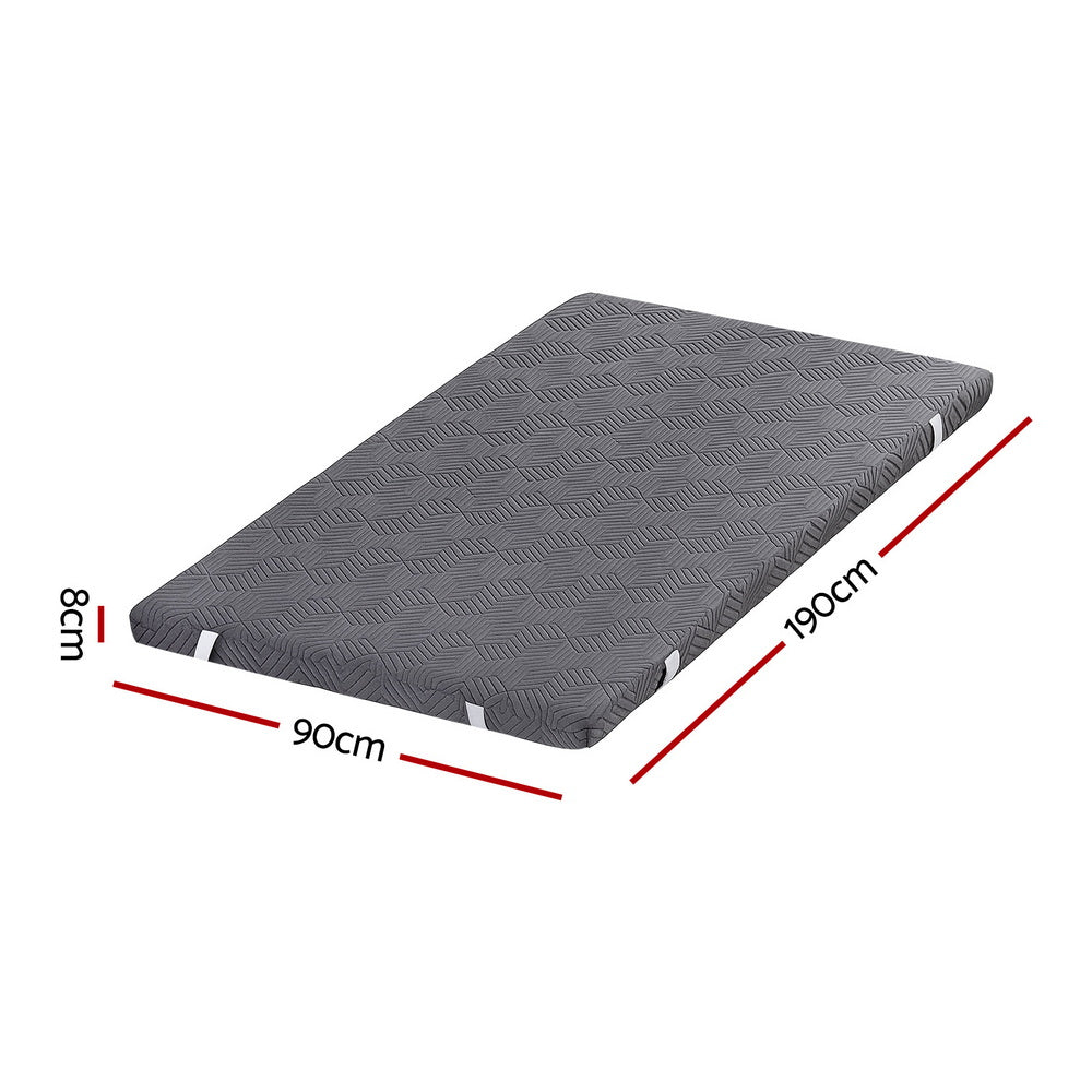 8cm Memory Foam Mattress Topper Gel Dual Layer Foam Bamboo Single | Bamboo finish