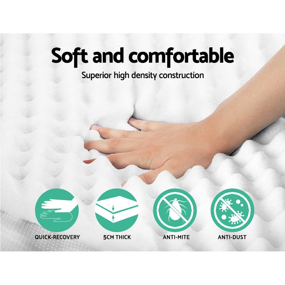 Giselle Bedding Double 5cm Egg Crate Foam Mattress Pad