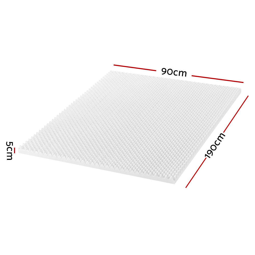 Memory Foam Mattress Topper Egg Crate 5Cm Single | Giselle Bedding
