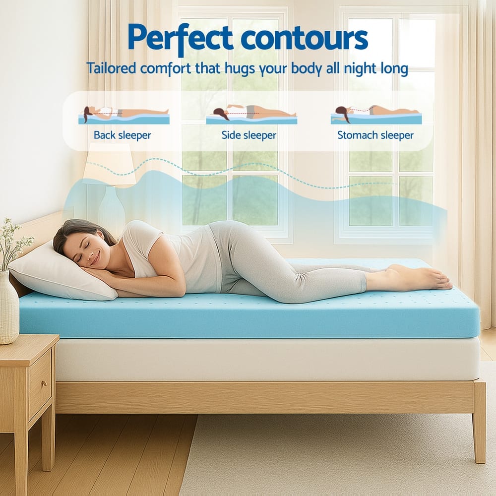 Memory Foam Mattress Topper Ventilated Cool Gel 190x90cm