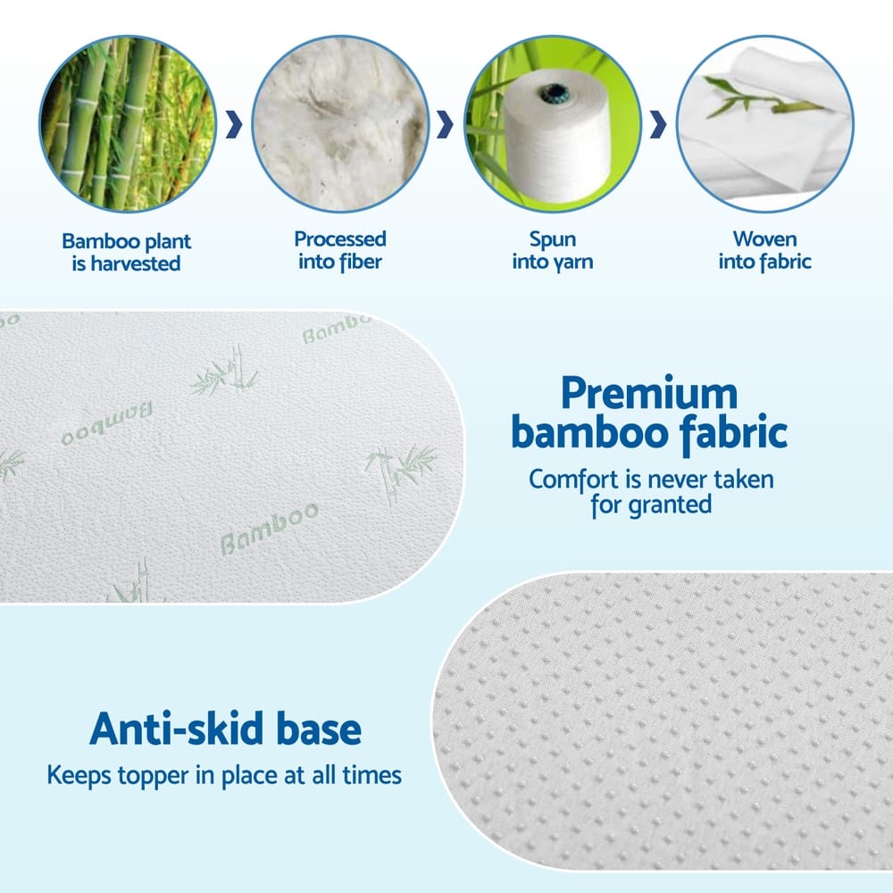 Memory Foam Mattress Topper Ventilated Cool Gel 190x90cm