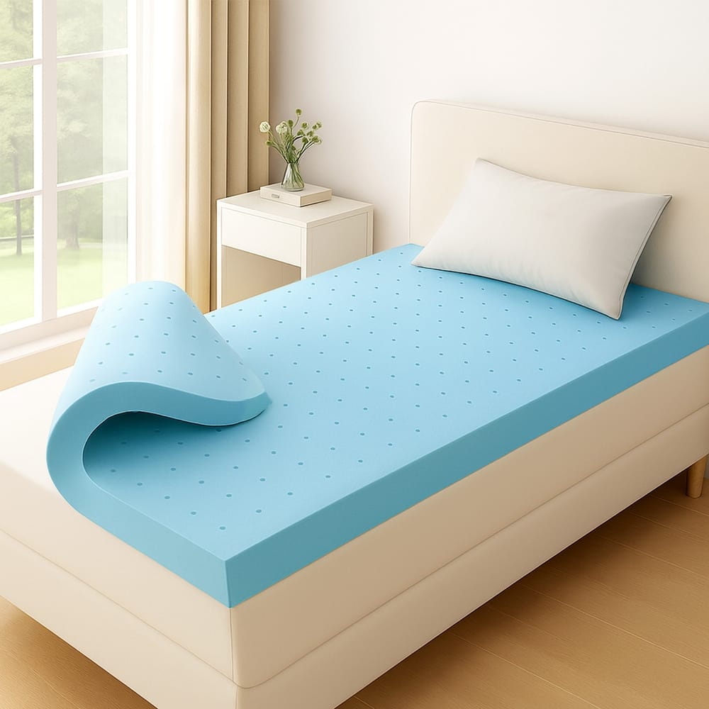 Memory Foam Mattress Topper Ventilated Cool Gel 190x90cm