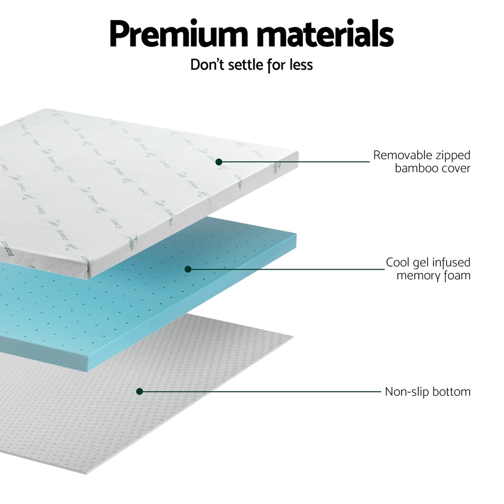 Memory Foam Mattress Topper Ventilated Cool Gel