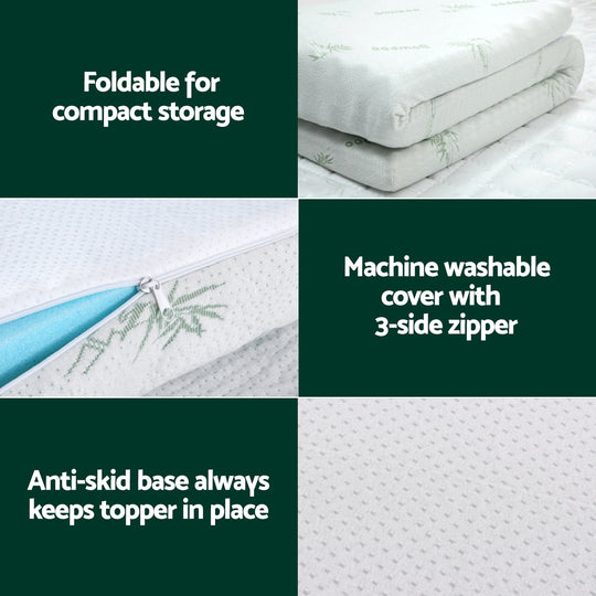 Memory Foam Mattress Topper Ventilated Cool Gel 8cm Single