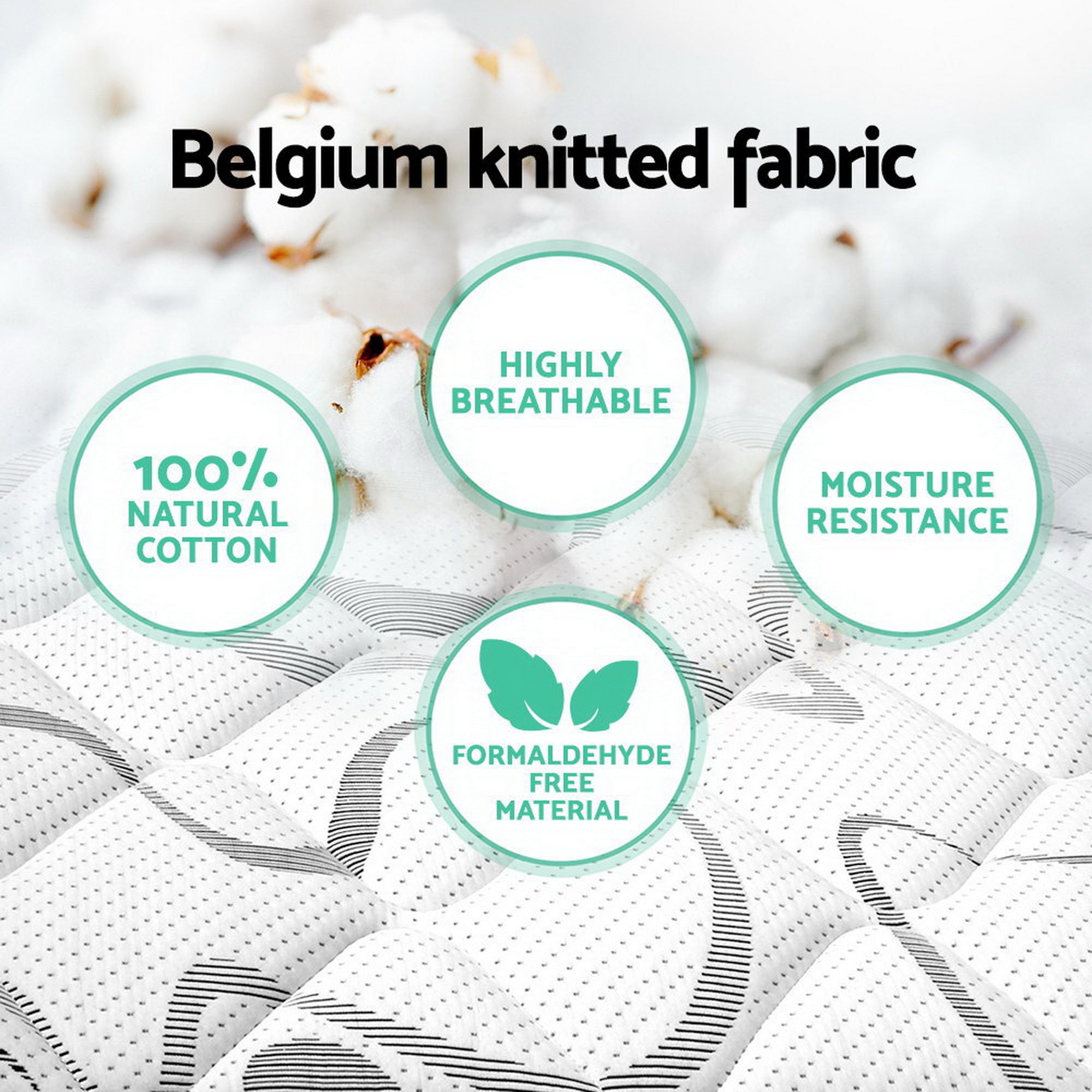 Double 30cm Medium Firm 7.0 Pocket Spring Mattress High-Density Foam 6600 Coils