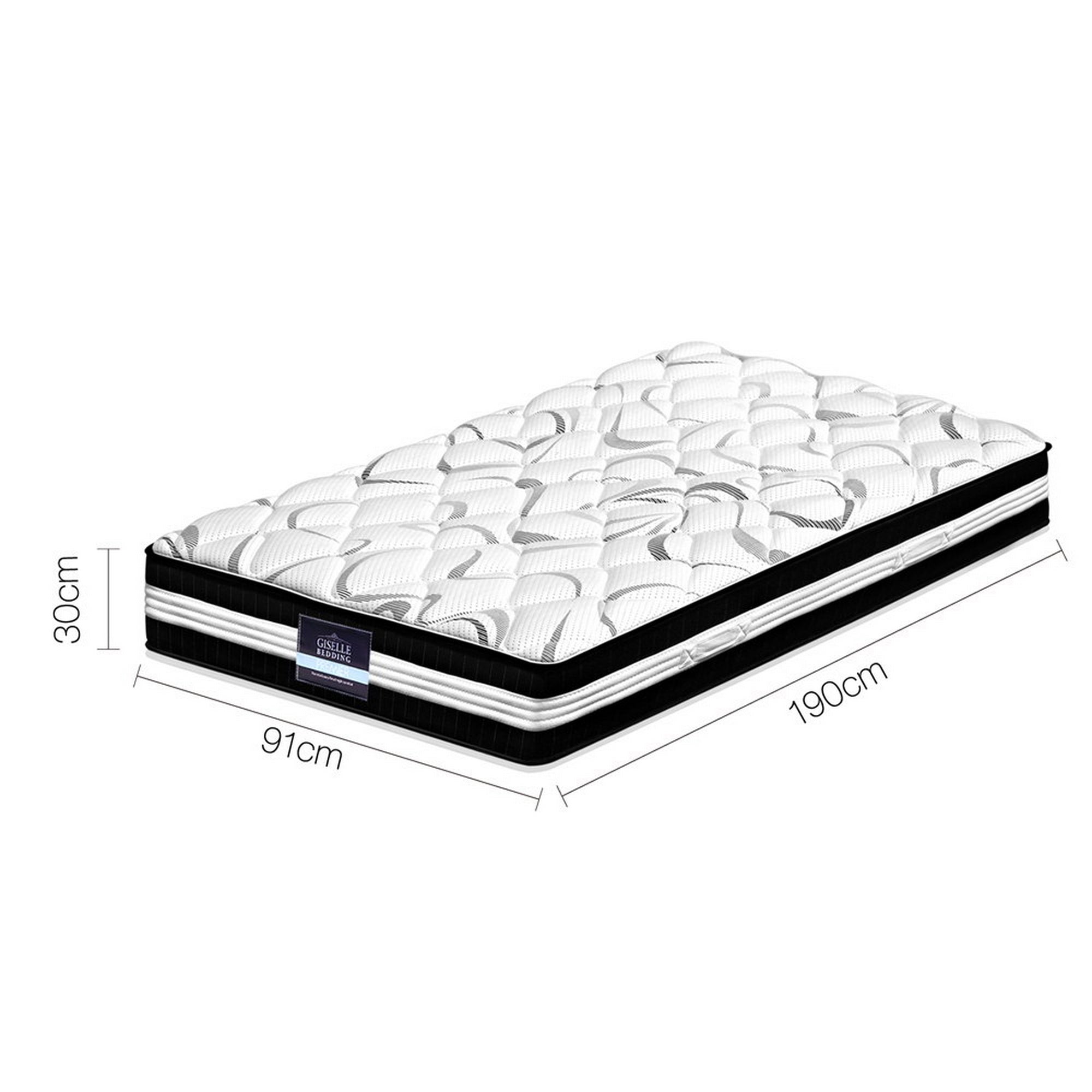 Single 30cm Medium Firm 7.0 Pocket Spring Mattress High-Density Foam 450 Coils