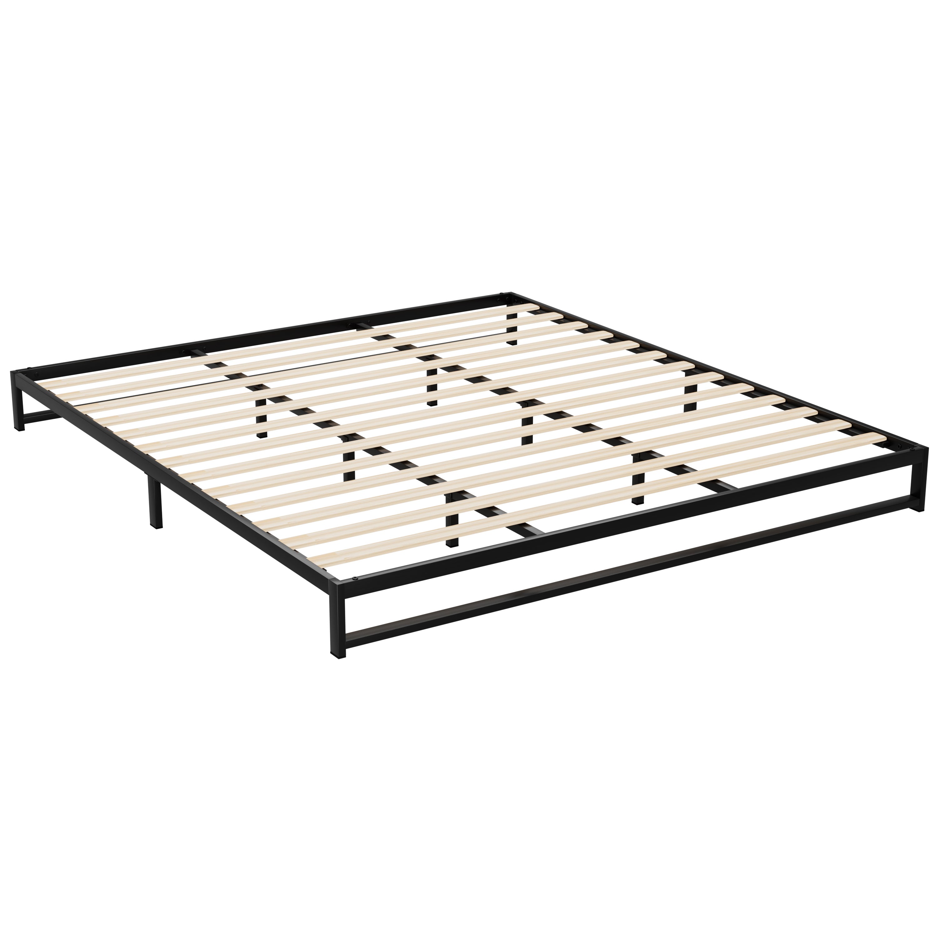 King Size Metal Bed Frame With Sturdy Base And Modern Design