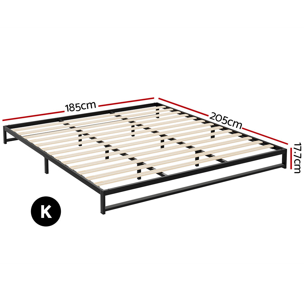 King Size Metal Bed Frame With Sturdy Base And Modern Design