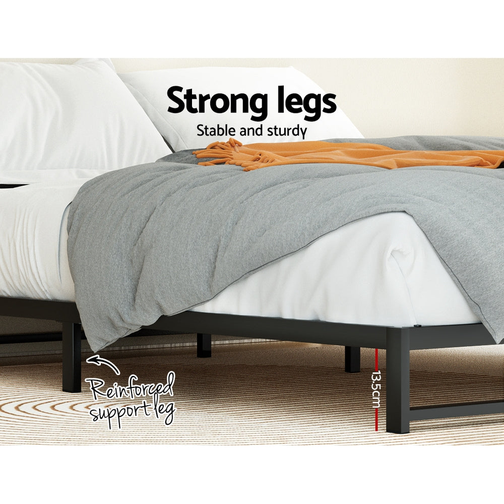 King Size Metal Bed Frame With Sturdy Base And Modern Design