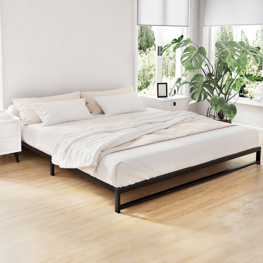 King Size Metal Bed Frame With Sturdy Base And Modern Design
