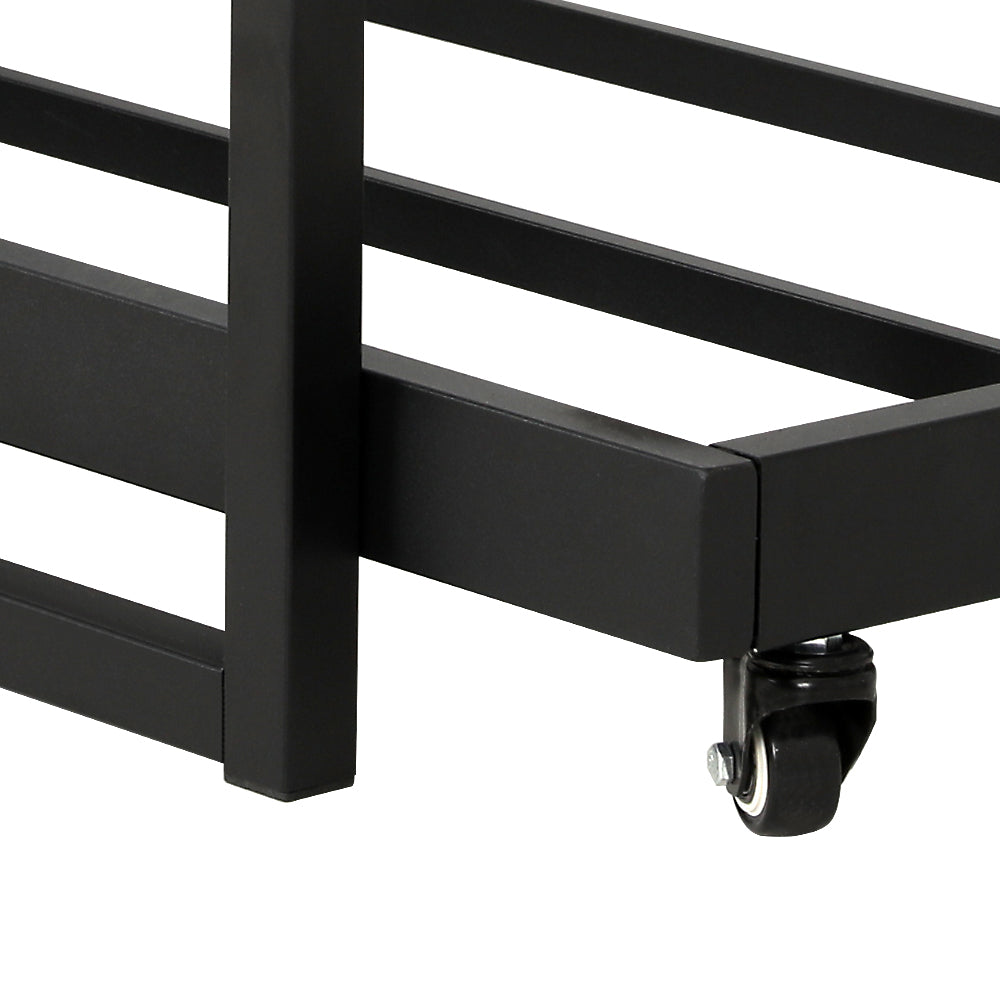 Metal Bed Frame 2x Single Size Trundle Daybed Durable Steel Frame
