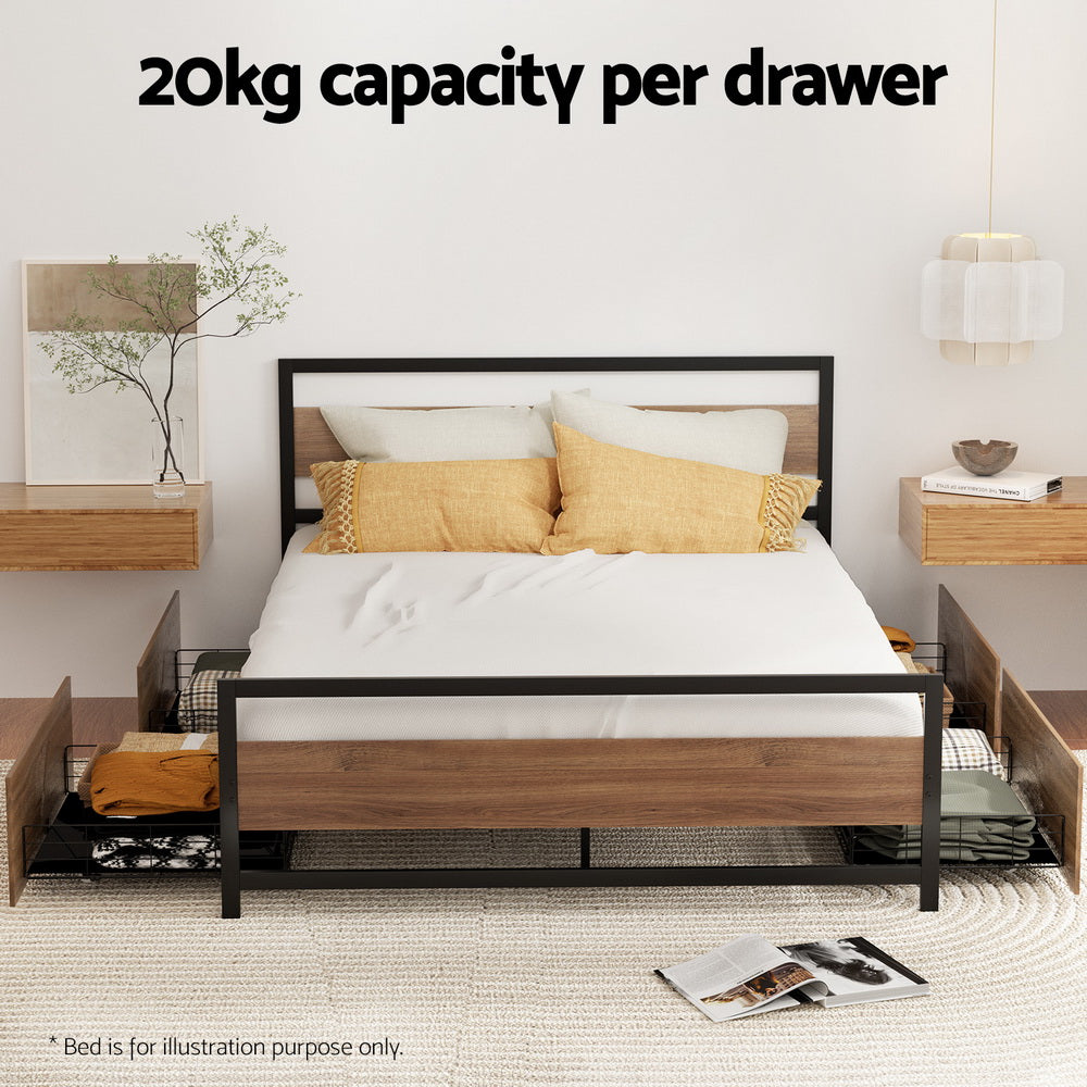 Bed Frame With Trundle And Storage Drawers Black