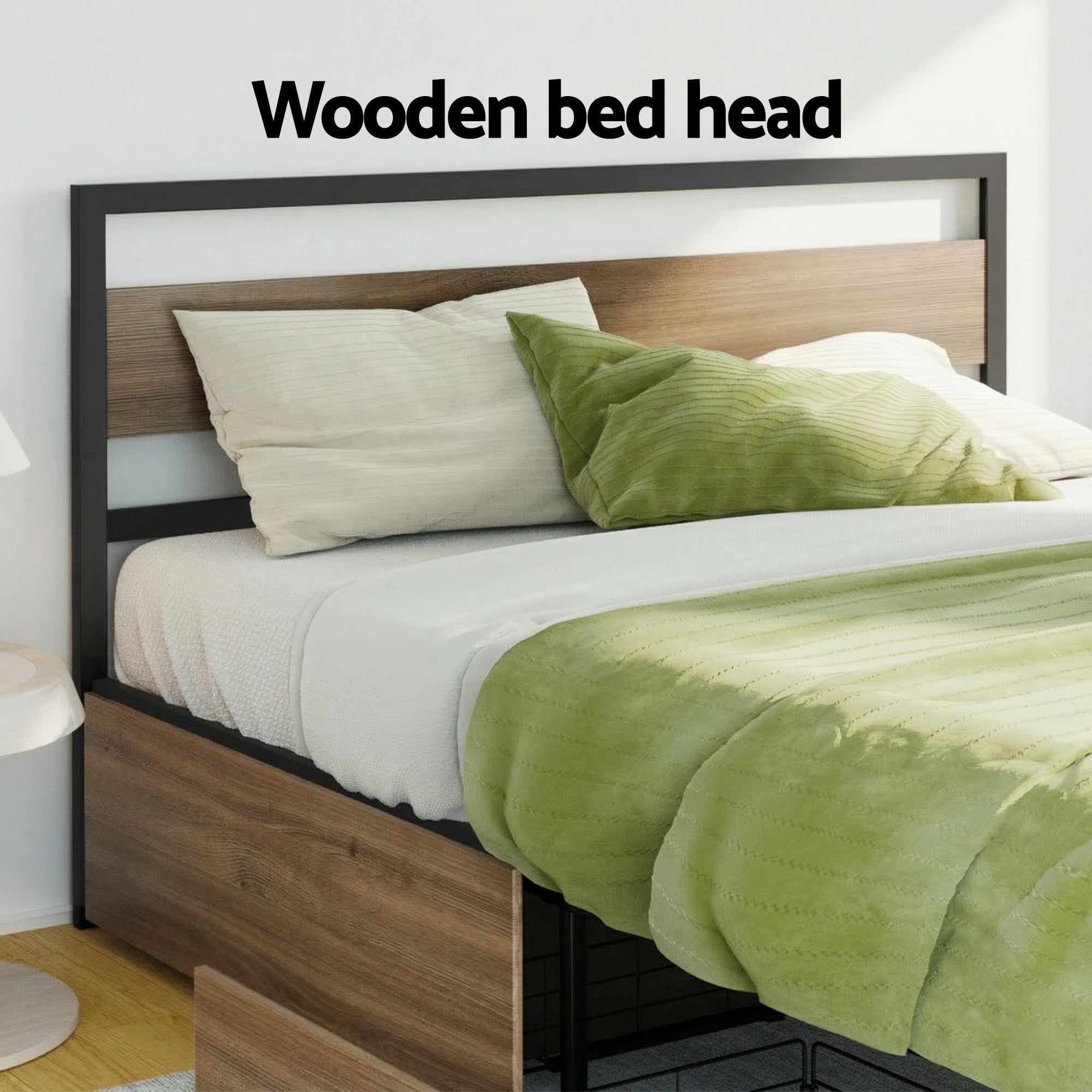 Artiss Queen Bed Frame Metal 2 Drawers | Simpledeals
