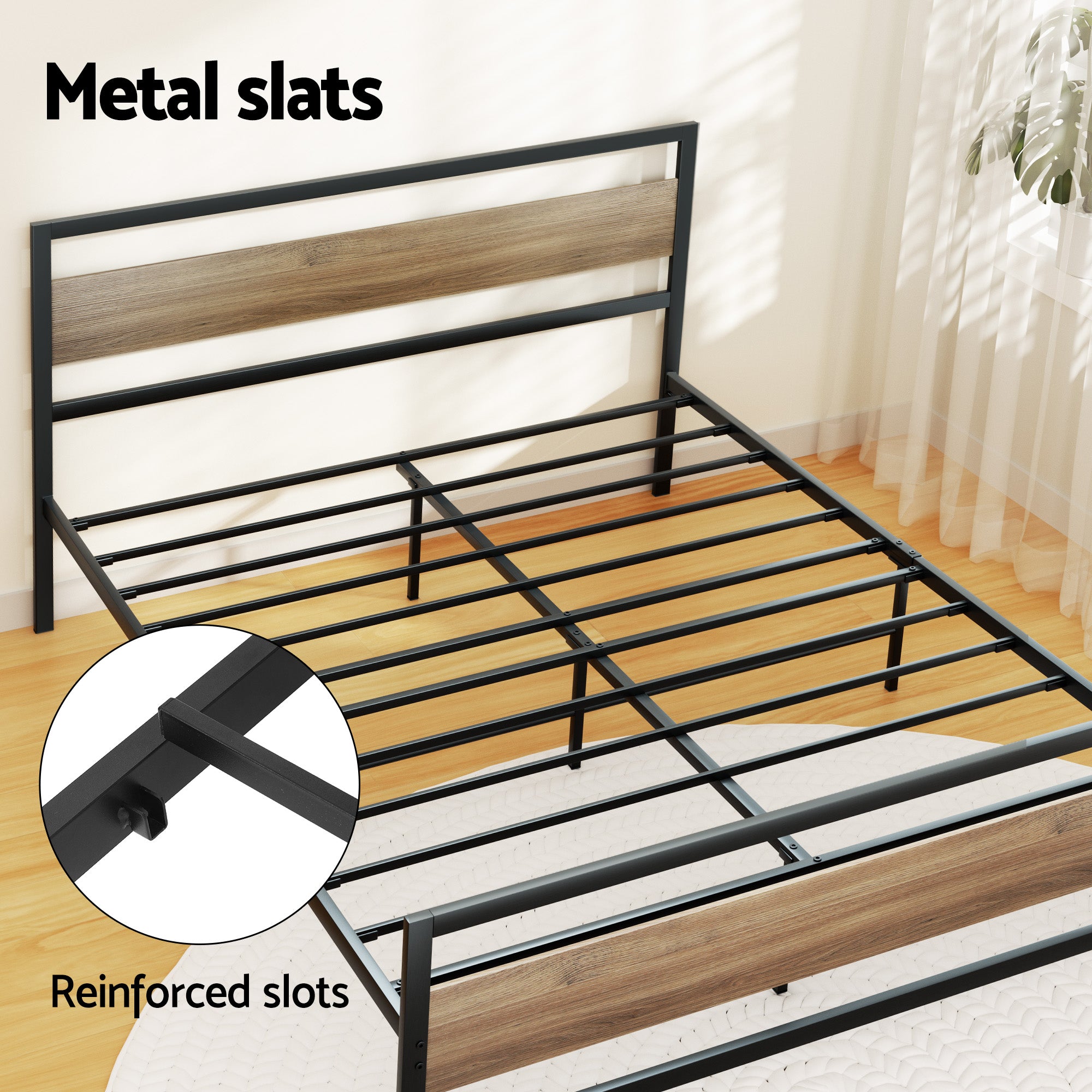 Artiss Queen Bed Frame Metal 2 Drawers | Simpledeals