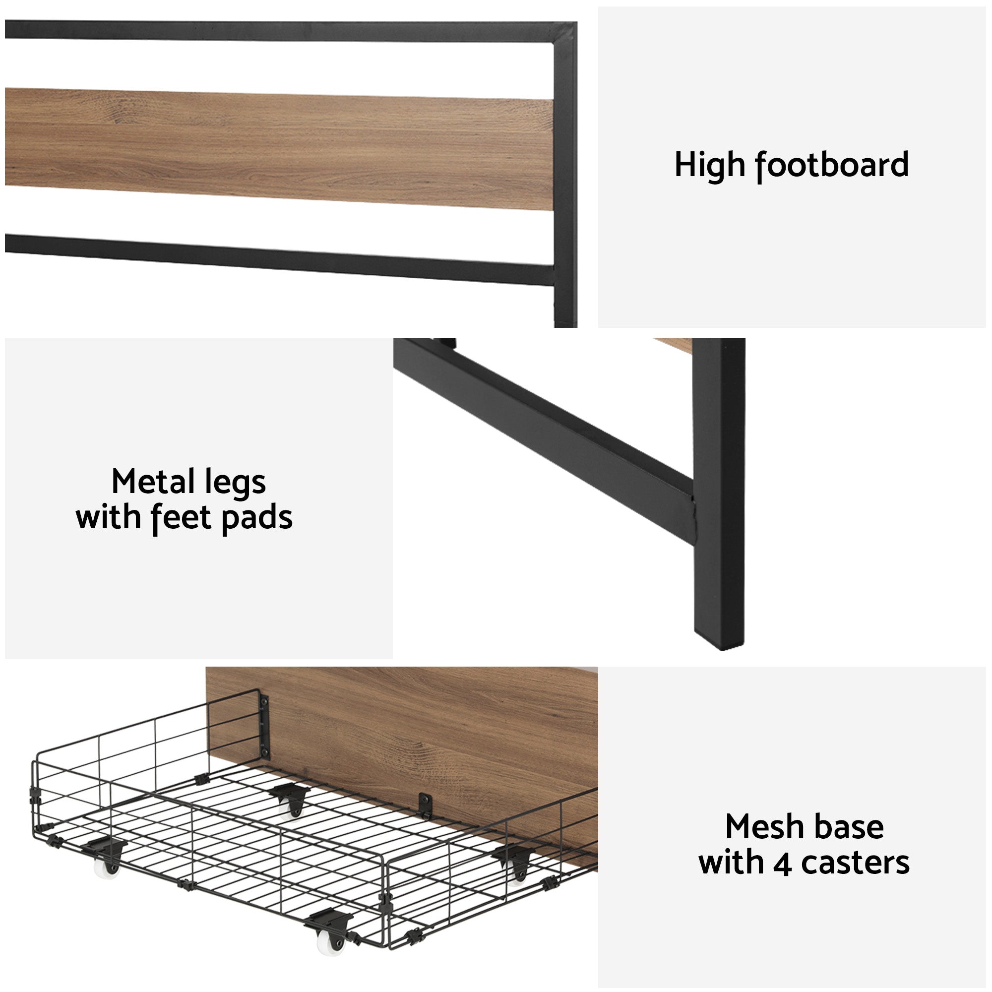 Artiss Queen Bed Frame Metal 2 Drawers | Simpledeals