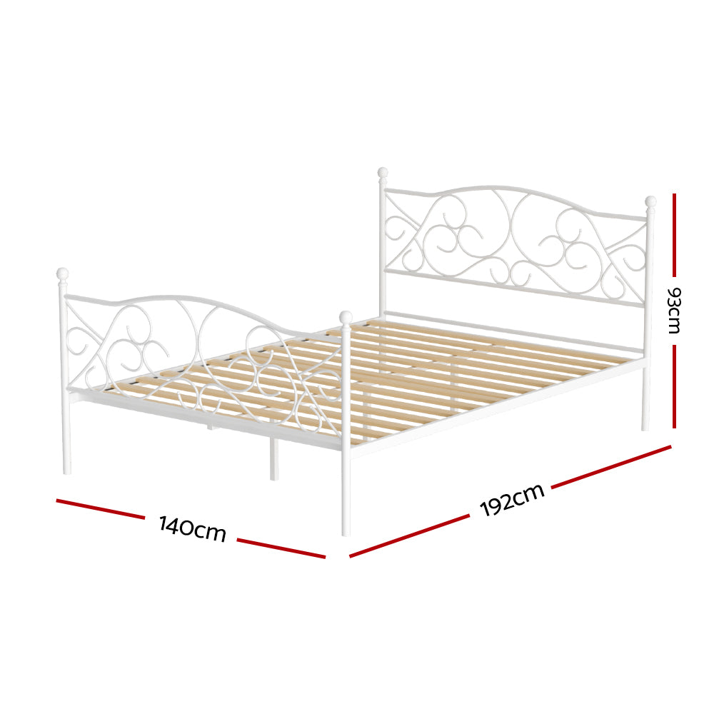 Double Size Metal Bed Frame With Sturdy Base And Modern Design